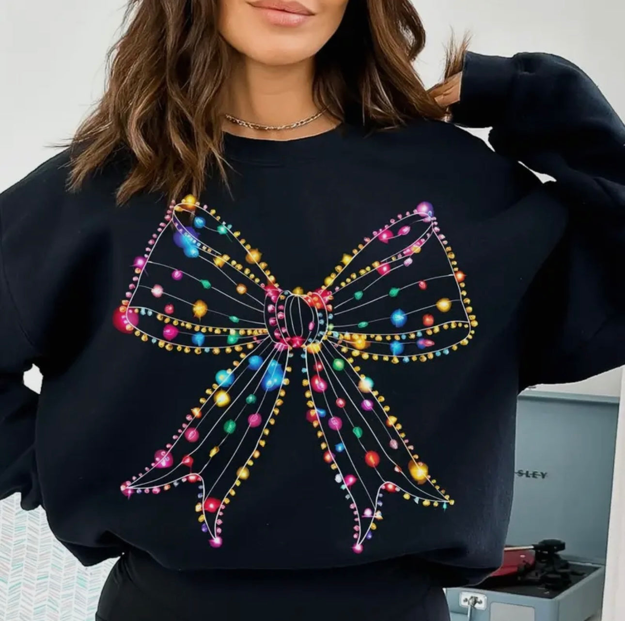 X-Mas Light Bow Christmas Sweater